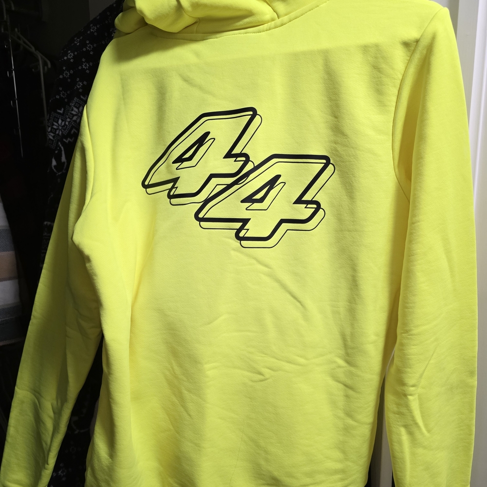 Neon Yellow Hoodie with 44 Graphic